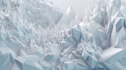 A vast expanse of icebergs floating in a snowy landscape. Generative ai