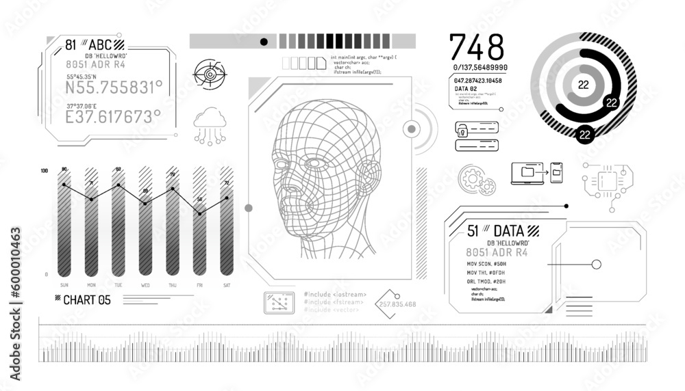 Poster set of infographic elements about data protection.