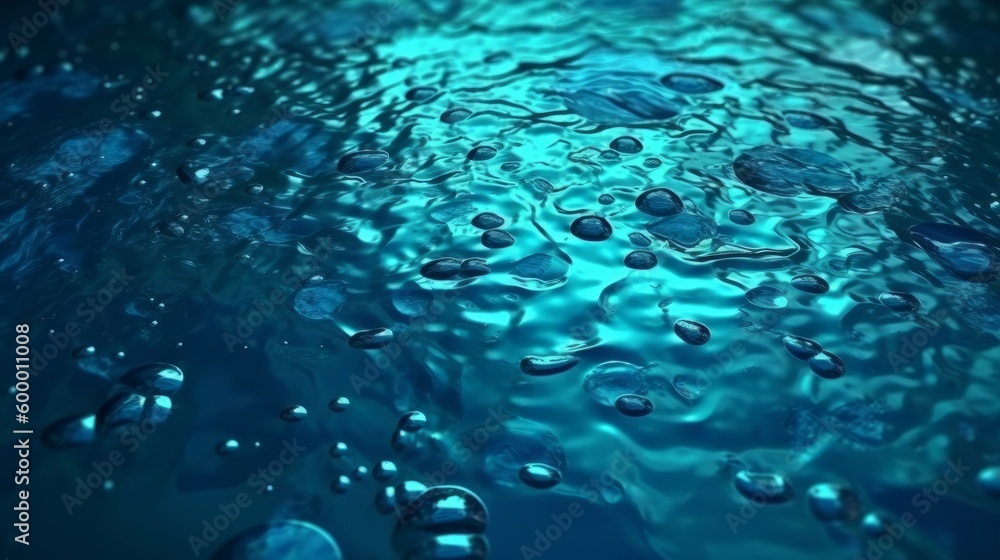 Poster water droplets on a surface in extreme close-up. generative ai