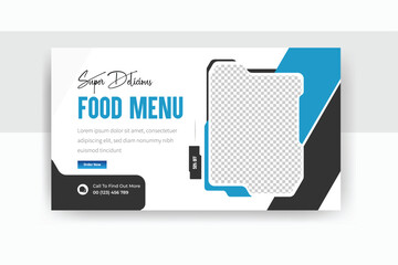 Super delicious food menu YouTube thumbnail design 
