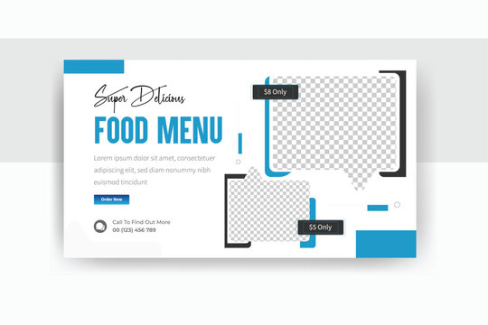 Super delicious food menu YouTube thumbnail design 