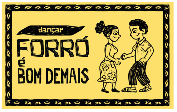 Dancing forró is too good. Couple dancing forró, typical dance from Northeast Brazil