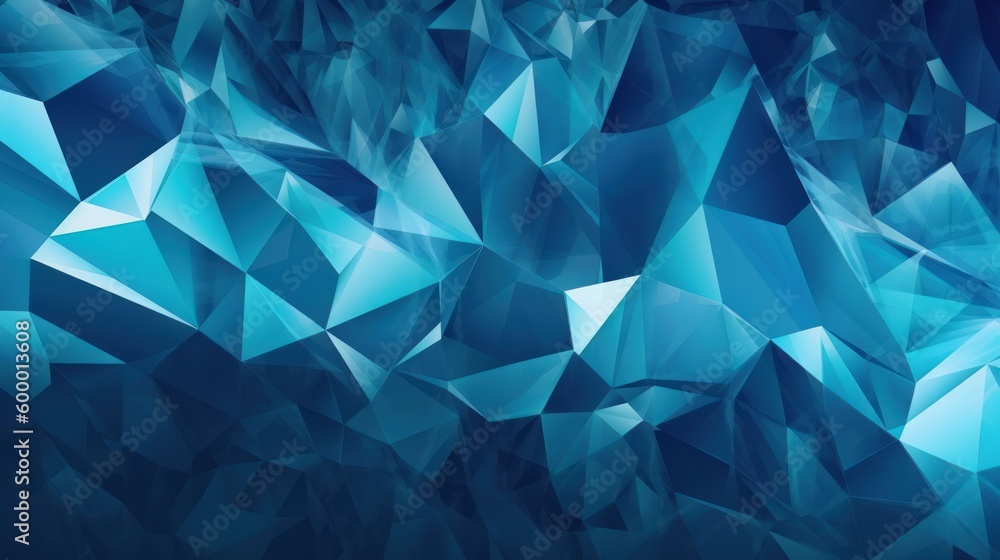 Fototapete a blue abstract background composed of overlapping triangles. generative ai