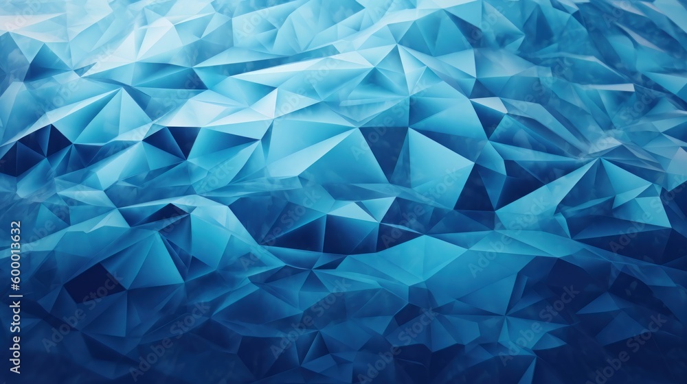 Aufkleber A vibrant blue abstract background made up of numerous small triangles. Generative ai