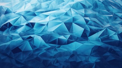 Obraz premium A vibrant blue abstract background made up of numerous small triangles. Generative ai