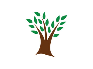 tree icon with green leaves - eco concept vector. This graphic also represents environmental protection, nature conservation, eco friendly, renewable, sustainability, nature loving.