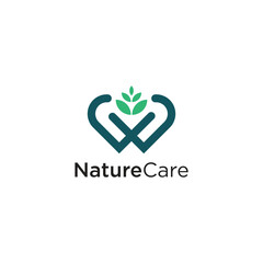 Nature Care Logo Design Vector Template easy to edit