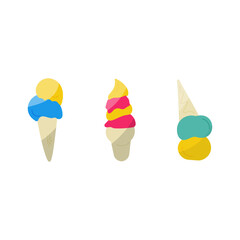 Fototapeta premium ice cream summer heat heat colored sweet delicious 