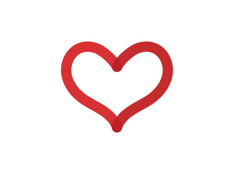 Love heart color line logo design.	