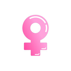 Pink female symbol in vector art