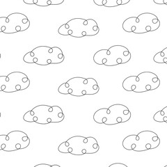 clouds sky fly line doodle pattern white coloring book
