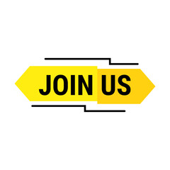 Join Us Banner In Yellow Duo Tone Rectangle Shape And Black Line For Promotion
