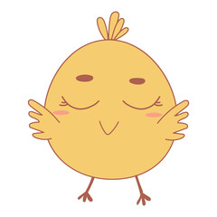 chick cute yellow dacha house vegetable garden easter eggs hunting holiday