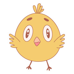 chick cute yellow dacha house vegetable garden easter eggs hunting holiday