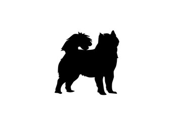 black silhouette of a big dog standing