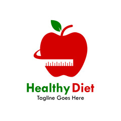 Healthy diet design logo template illustartion