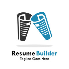 Resume builder design logo template illustration