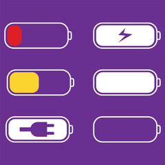 Battery charging icon and vector sign.