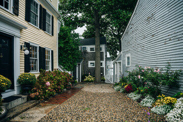 Street of Bearskin Neck Rockport Massachusetts, usa - oct, 2022