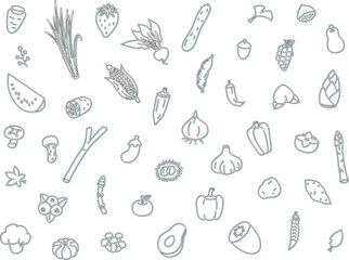 野菜の壁紙カラーイラストカラーシャドウ　水色