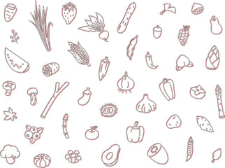 野菜の壁紙カラーイラストカラーシャドウ　赤