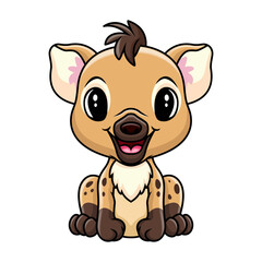 Cartoon cute hyena a smile