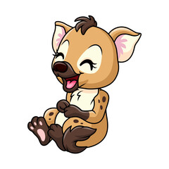 Cartoon cute hyena a smile