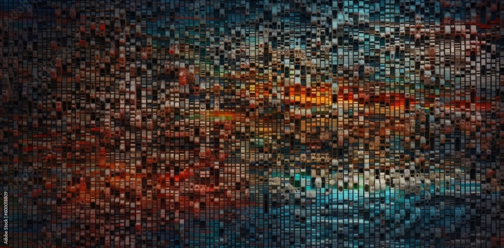 Aufkleber a vibrant mosaic made of various colored squares. generative ai