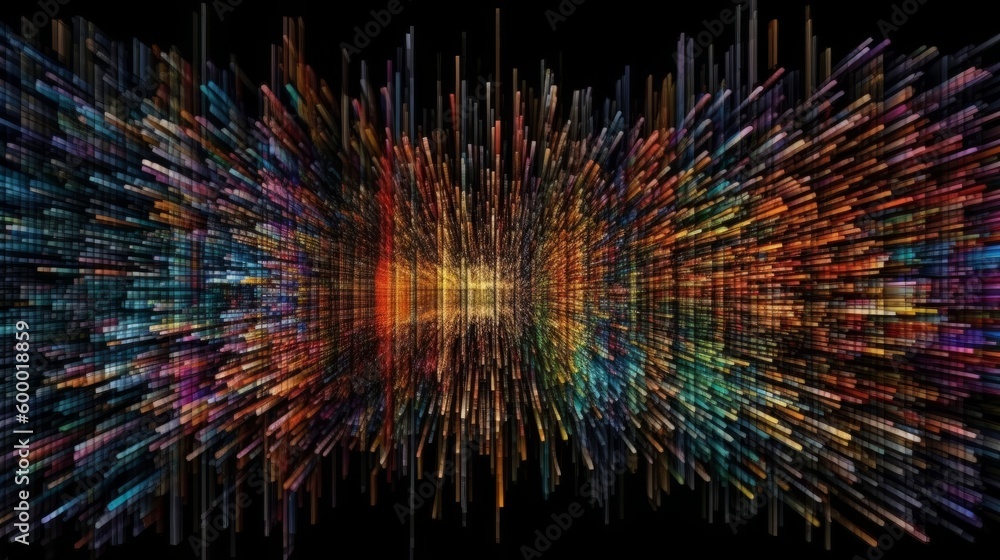 Poster colorful abstract shapes and lines. generative ai