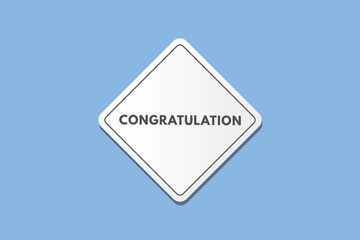 Obraz premium Congratulation text Button. Congratulation Sign Icon Label Sticker Web Buttons