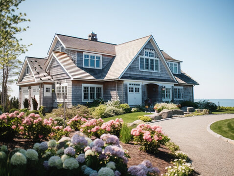 A Beautiful Home with a Cape Cod Architecture Design | Generative AI