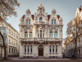 Obraz premium A Home with a Neo-Baroque Architecture Design | Generative AI