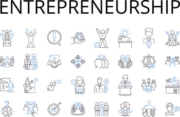 Entrepreneurship line icons collection. Creativity, Innovation, Leadership, Management, Collaboration, Partnership, Strategy vector and linear illustration. Visionary,Self-starter,Empowerment outline