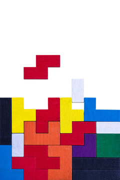 Multicolored puzzle isolated on a transparent background. Concept of game, entertainment, recreation.