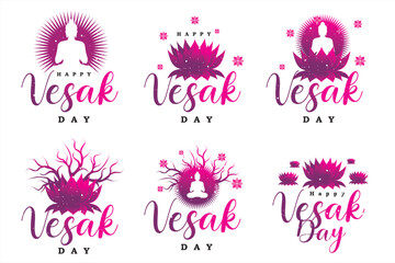 Happy Vesak day vector illustration. Vesak lettering