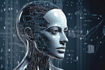 Advanced Artificial Intelligence Robot Created with Generative AI
