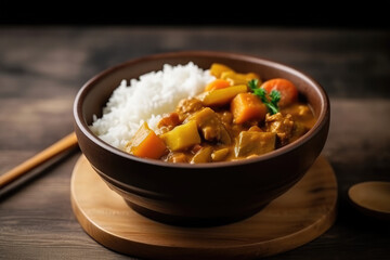 homemade dish of Japanese curry with rice