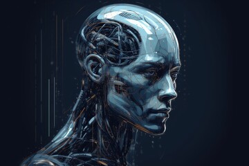 Advanced Artificial Intelligence Robot Created with Generative AI