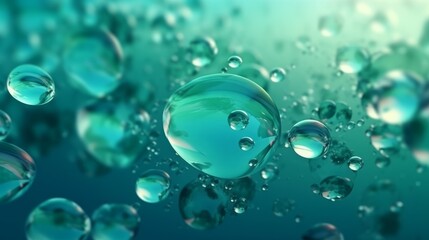 Colorful bubbles floating in the sky. Generative ai