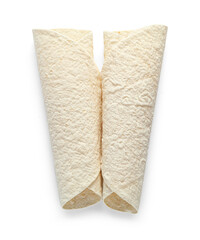 Thin lavash on white background