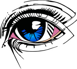 blue eye of the girl