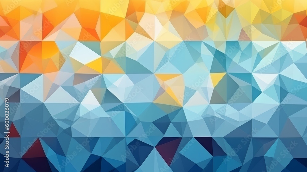 Aufkleber colorful triangles forming an abstract background. generative ai