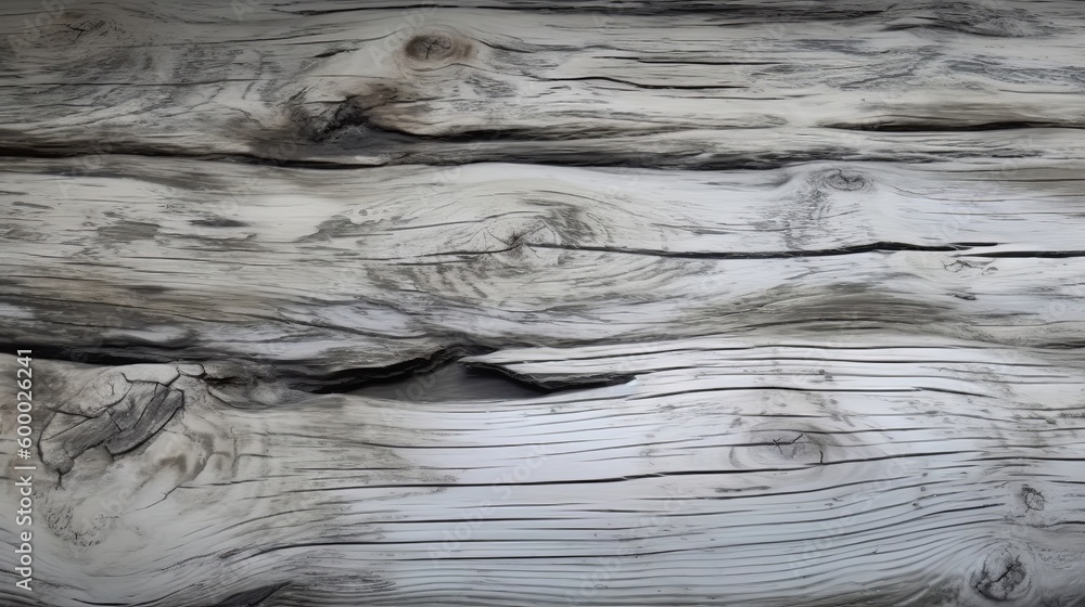 Poster a detailed close-up view of a wooden surface with visible grains and textures. generative ai