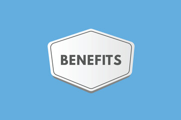 Benefits text Button. Benefits Sign Icon Label Sticker Web Buttons