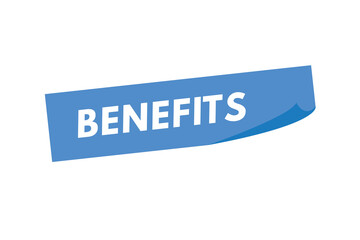 Benefits text Button. Benefits Sign Icon Label Sticker Web Buttons
