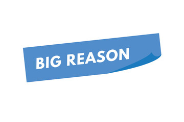 Big Reason text Button. Big Reason Sign Icon Label Sticker Web Buttons