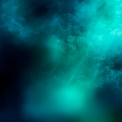 Fototapeta na wymiar Dark green & blue fog abstract background Generative AI