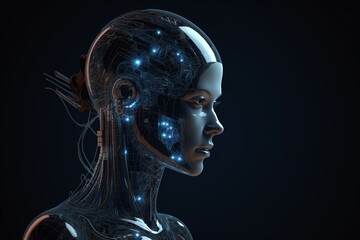 Advanced Artificial Intelligence Robot Created with Generative AI