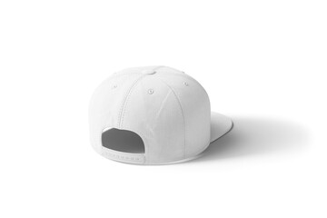 White empty baseball cap or snapback isolated on white background. 3D illustration, 3D rendering.
