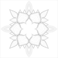 Vector coloring book of flowers for adult, for meditation, relax and fun. attractive flowers design for colouring book in black outline and white background